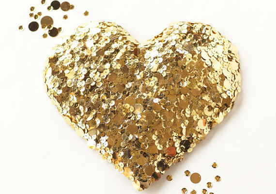 Gold Sequined Heart