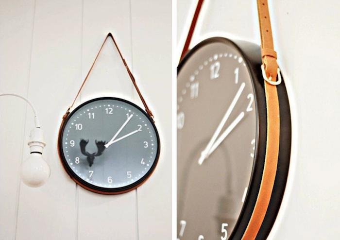 Clock Suspended in Leather
